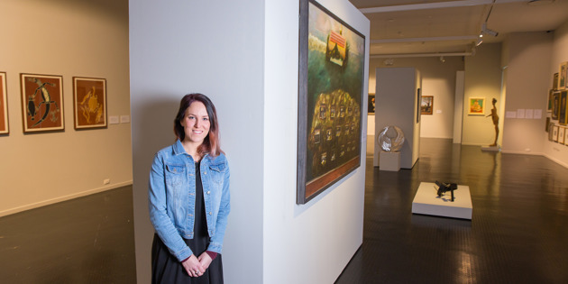 Jess Megs inside Art Gallery
