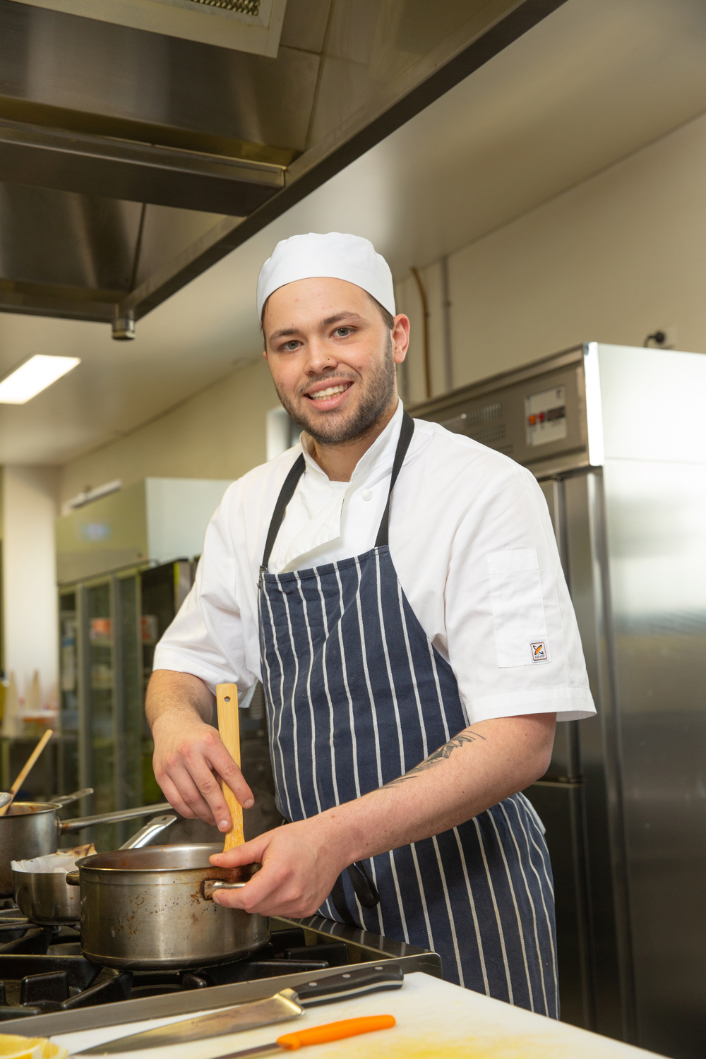 SWTAFE cooking apprentice Ben working in the kitchen