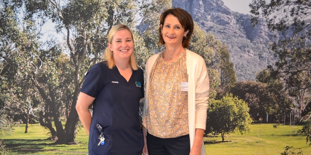 Western District Health Service graduate nurse Joanne Barber with the health provider's director of aged and home care services (Hamilton) Katherine Armstrong.