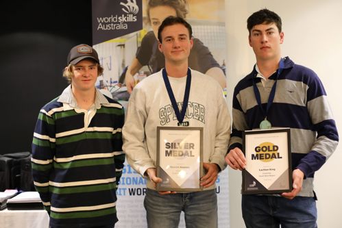 Carpentry WorldSkills South West Region award winners.